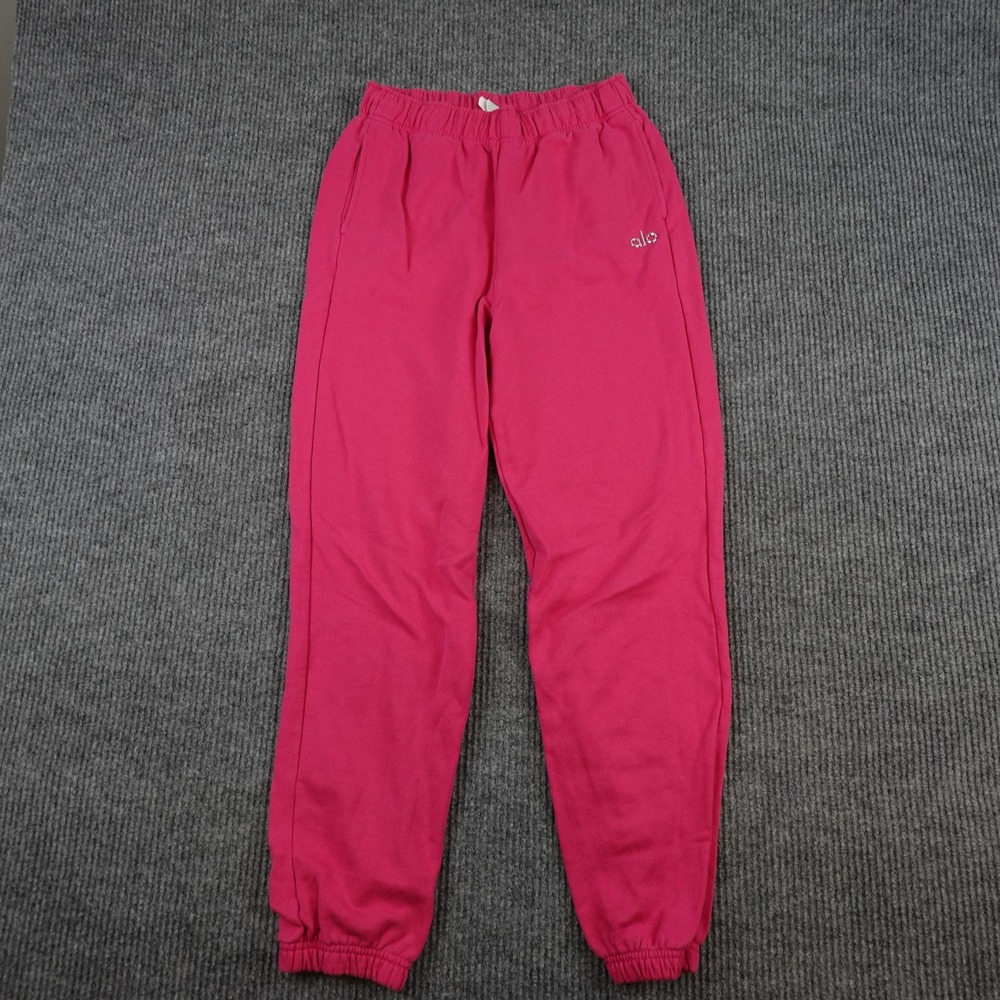 Alo Accolade Sweatpants Womens Medium Pink Fleece Jogger Pockets U5013RG
